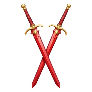 glitter red two sword sticker