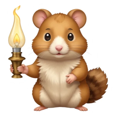 Hamster holding oil lighting lamp sticker