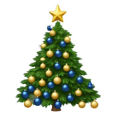 Christmas tree with navy ornaments  sticker