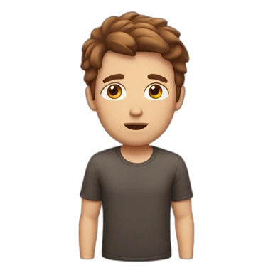 stressed out white male brown hair sticker