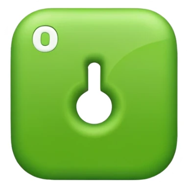 digit one in green color sticker