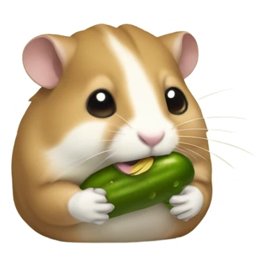 brown hamster eating a pickle sticker