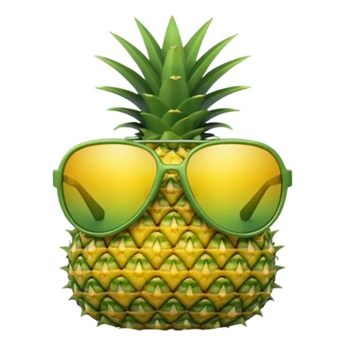 A hat with a sunglasses mixed with and ananas sticker