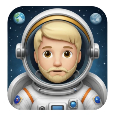bearded blonde astronout sticker