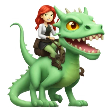 [politically incorrect, shield(
	{ female, alien, witch, color: light green, hair:red, eyes:cat} ]
	on a 
	dragón  sticker