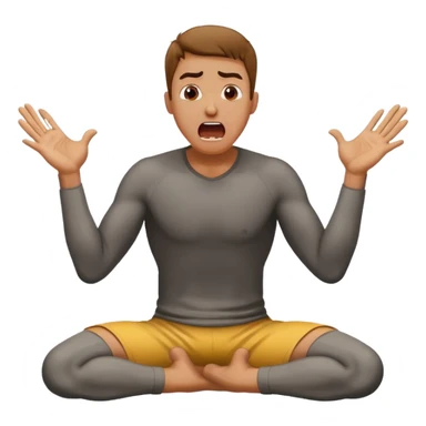 man on knees yelling in agony with hands thrown up sticker