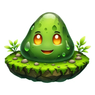Floating mossy rock with glow sticker