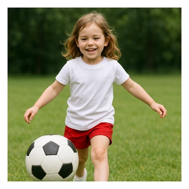 Make the girl's outfit red shorts and a white short-sleeved t-shirt sticker
