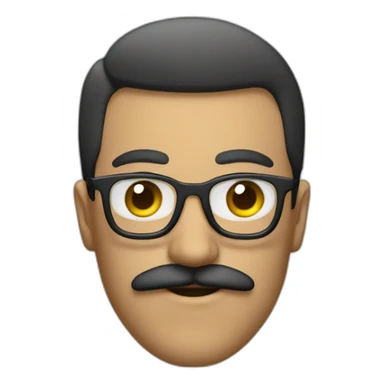 a guy with a curve moustache and glasses sticker