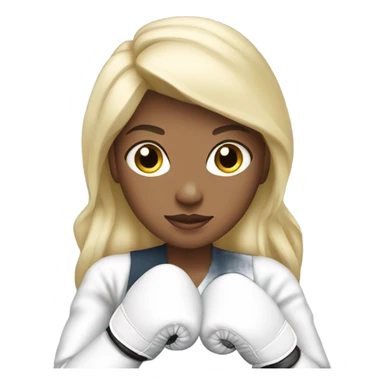 Boxing blonde girl with white gloves sticker