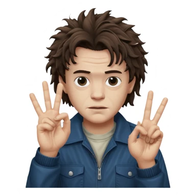 Eddie the freak from stranger things with his iconic hand sign sticker