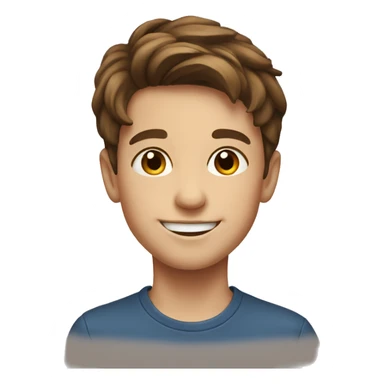 smiling boy portrait with brown hair sticker