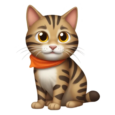 Stinky tabby cat eating red bird  sticker