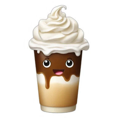 Smiling Cold coffee whipped cream sticker