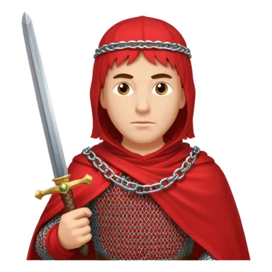 Russian prince Alexander Nevsky in chain mail and with red mantle sticker