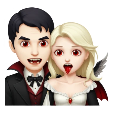 Vampire man biting angel woman sticker