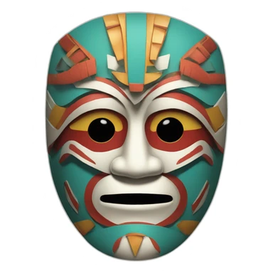 noh mask in aztec style sticker
