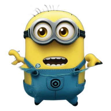 sad minion drowning underwater sticker