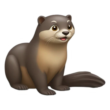 Chat sur une loutre sticker