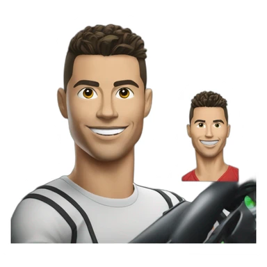 Ronaldo dans une bmw sticker