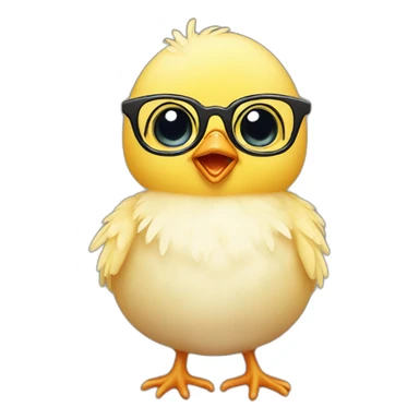Baby chick wearing glasses sticker