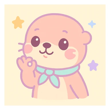 smiling otter doing a chef's kiss gesture with a little chef scarf sticker