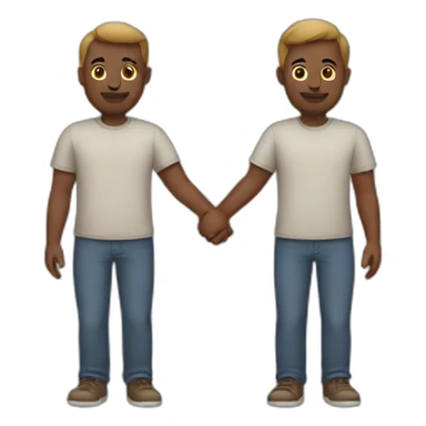 2 men holding Hands sticker
