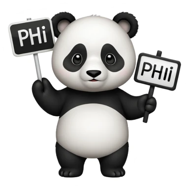 Сделай эмодзи где стоит панда у нее в руках табличка а на табличке написано @ph1lanthropov sticker