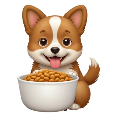 Dog eating food sticker