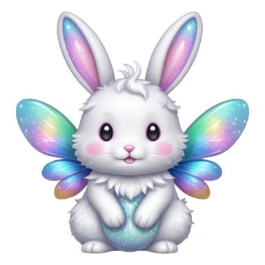 Fairy glitter bunny  sticker