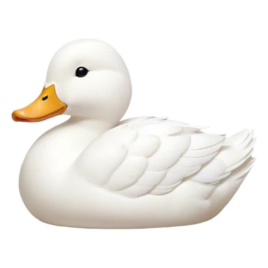 Meme-Worthy Cute Sleeping White Duck Portrait Emoji, Head resting peacefully with a contented smile, showcasing a sleek, graceful build and a luxuriously soft pure white plumage, eyes shut in a serene, restful nap, Simplified yet hilariously adorable features, highly detailed, glowing with a soft, drowsy light, high shine, relaxed and utterly lovable, stylized with an air of playful laziness, bright and heartwarming, soft glowing outline, capturing the essence of a comically sleepy duck, so meme-worthy it feels like it could instantly become the next viral sensation of adorable slumber! sticker