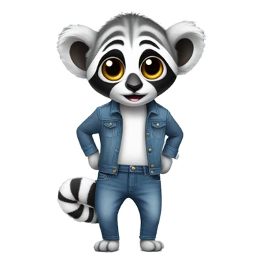 Lemur With Jeans  sticker