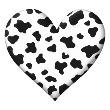 Cow print heart sticker