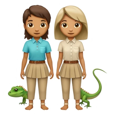 Romantic Lizard couple wear cute skirt and pants with shirt  sticker