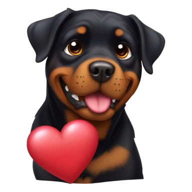 Rottweiler with hearts sticker