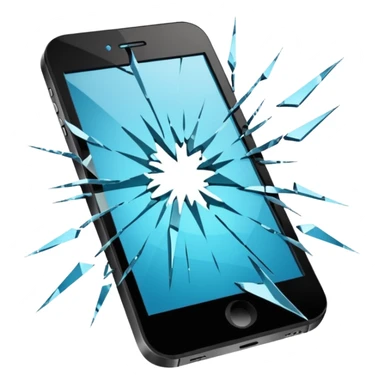 broken mobile phone with out emoji sticker