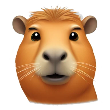 Capybara with orange on its head  sticker