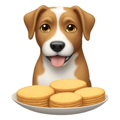 Dog eating rice cakes sticker