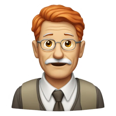 80 years old man with red hair Just don't draw him a mustache. sticker