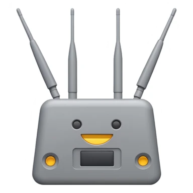 a real, highly realistic modem with antennas sticker