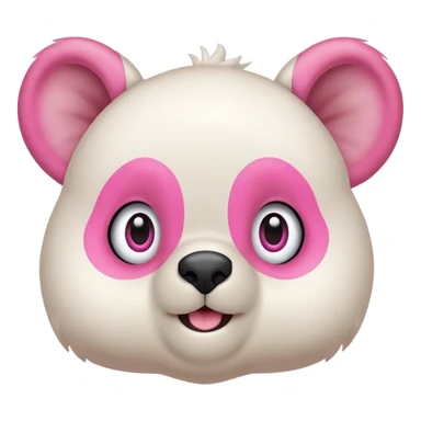 Osito blanco tierno, circulo en estomago y orejas rosa, guiñando el ojo izquierdo y sonriendo con brazos levantados.
 sticker