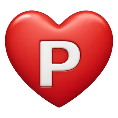 Heart with letter P  sticker