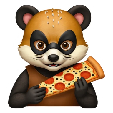badger eating pizza  sticker