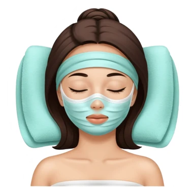 Lady with face mask spa beauty full face relaxing sticker