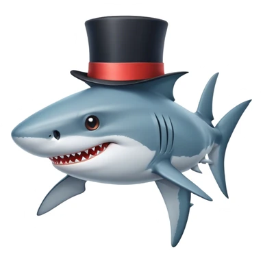 Shark wwith a top hat sticker