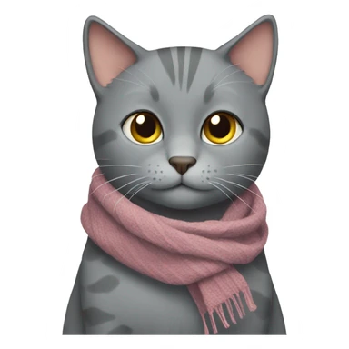 Grey cat with scarf sticker