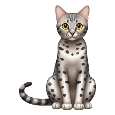 Egyptian Mau cat sitting full body sticker
