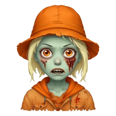 zombie woman in orange hats sticker