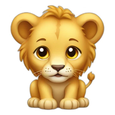Baby lion with nuggets sticker
