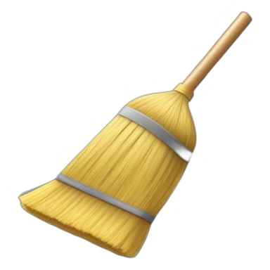 sweeping broom with dust sticker